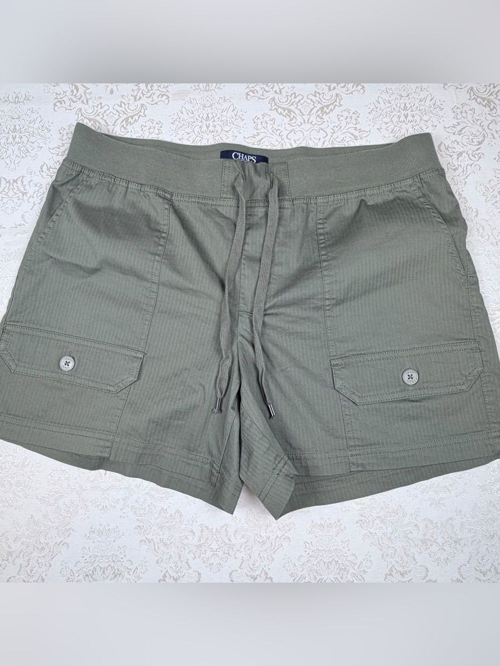 Chaps Olive Green Drawstring Shorts, Large